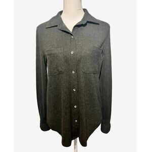 Casa Cabana Dark Gray Button Down Shacket Shirt Jacket Womens Size Small cabin